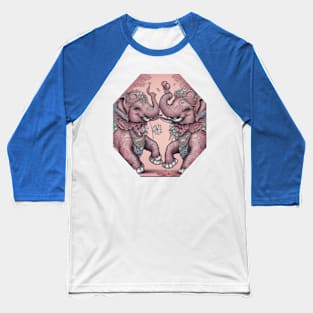 Blue and pink elephants Baseball T-Shirt